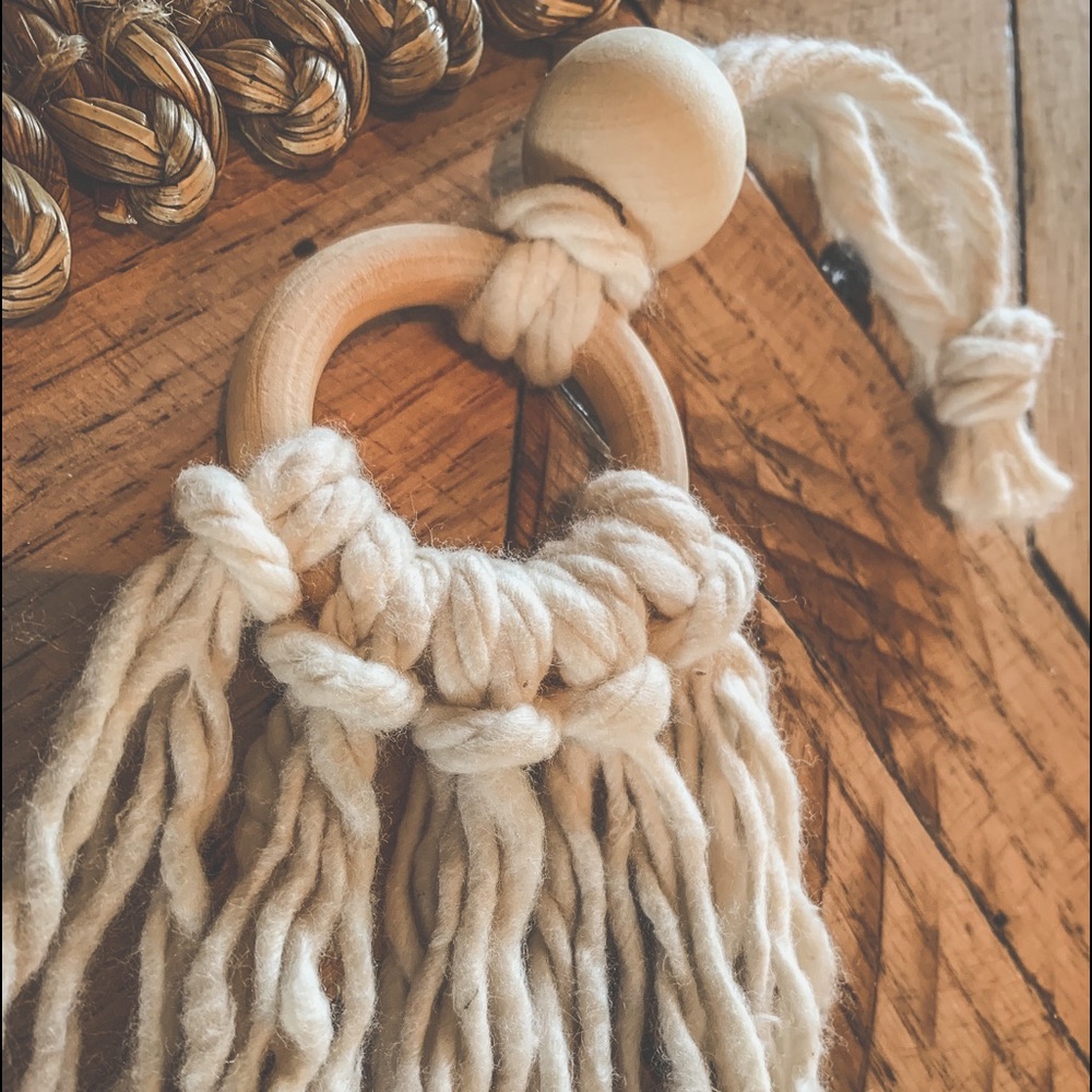 Macrame Tassel Gifts Charm Cream Wooden Tassel